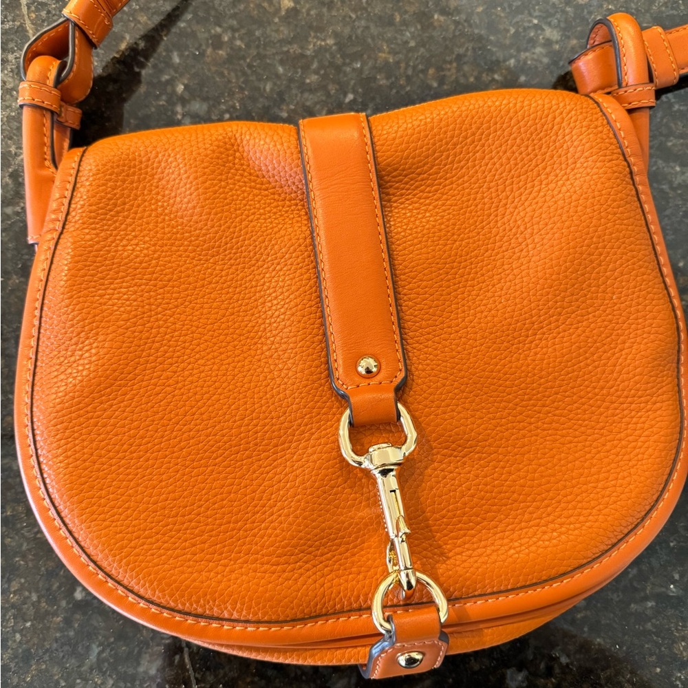 Michael Kors Orange Crossbody Bag with Silver Hardware